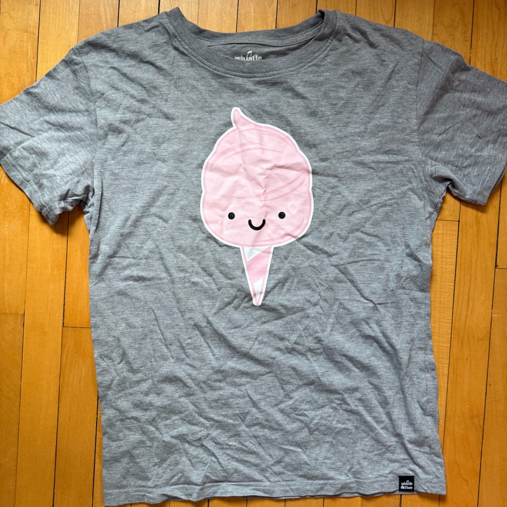 Whistle + Flute tshirt with cotton candy design! Size Medium